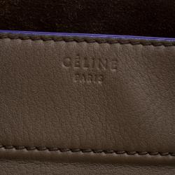 Pre Owned Celine Fatigue Green Leather Medium Phantom Luggage Tote