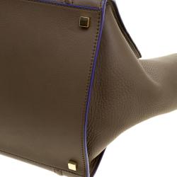 Pre Owned Celine Fatigue Green Leather Medium Phantom Luggage Tote