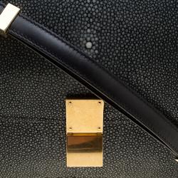 Pre Owned Celine Grey Stingray Medium Classic Box Shoulder Bag