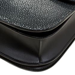 Pre Owned Celine Grey Stingray Medium Classic Box Shoulder Bag