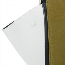 Pre Owned Celine Tricolor Smooth Calfskin and Suede Medium Trapeze Tote