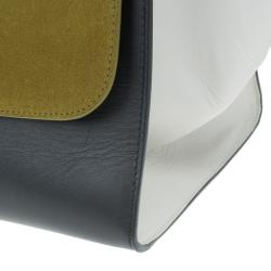 Pre Owned Celine Tricolor Smooth Calfskin and Suede Medium Trapeze Tote