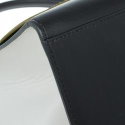 Pre Owned Celine Tricolor Smooth Calfskin and Suede Medium Trapeze Tote