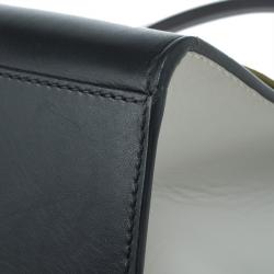 Pre Owned Celine Tricolor Smooth Calfskin and Suede Medium Trapeze Tote