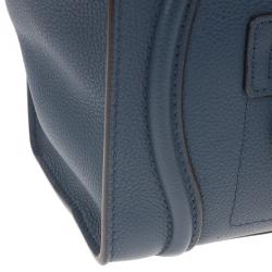 Pre Owned Celine Blue Micro Luggage Tote