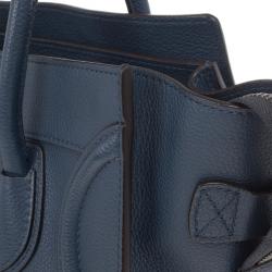 Pre Owned Celine Blue Micro Luggage Tote