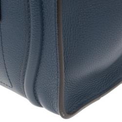 Pre Owned Celine Blue Micro Luggage Tote