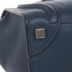 Pre Owned Celine Blue Micro Luggage Tote