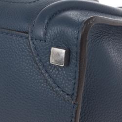 Pre Owned Celine Blue Micro Luggage Tote