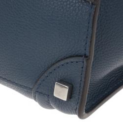 Pre Owned Celine Blue Micro Luggage Tote