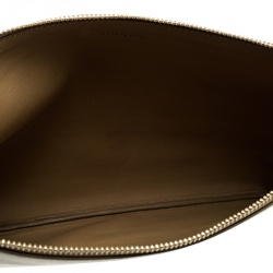 Pre Owned Celine Dark Beige/Red Leather Solo Clutch Pouch