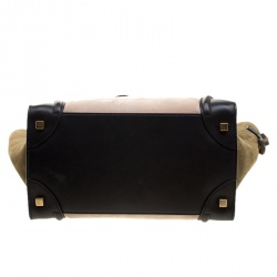 مملوكة مسبقًا حقيبة يد سيلين ميني لاغيدج سويدي وجلد ثلاثية اللون