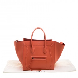 Celine Orange Leather Medium Phantom Luggage Tote