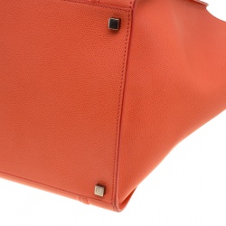 Celine Orange Leather Medium Phantom Luggage Tote