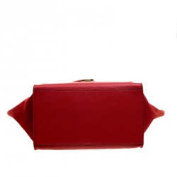 Pre Owned Celine Red Leather and Suede Medium Trapeze Bag