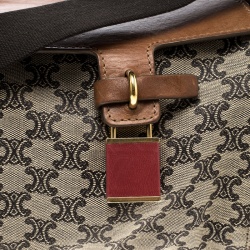 Pre Owned Celine Brown/Cognac Monogram Canvas and Leather Mini Camera Crossbody Bag