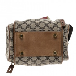 Pre Owned Celine Brown/Cognac Monogram Canvas and Leather Mini Camera Crossbody Bag