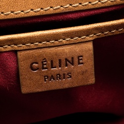 Pre Owned Celine Brown/Cognac Monogram Canvas and Leather Mini Camera Crossbody Bag