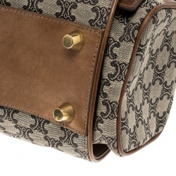 Pre Owned Celine Brown/Cognac Monogram Canvas and Leather Mini Camera Crossbody Bag