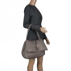Pre Owned Celine Grey Leather Pillow Shoulder Bag