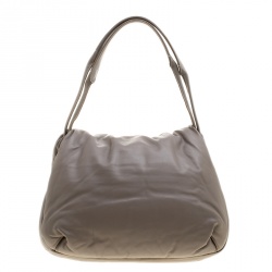 Pre Owned Celine Grey Leather Pillow Shoulder Bag