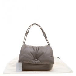 Pre Owned Celine Grey Leather Pillow Shoulder Bag