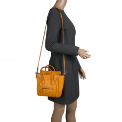 مملوكة مسبقًا Celine Mustard Yellow Python Nano Luggage Tote