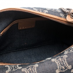 Pre Owned Celine Blue Macadam Denim Shoulder Bag