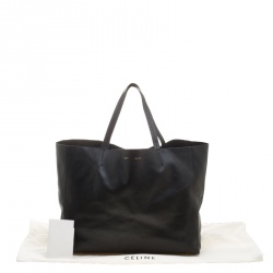 Pre Owned Celine Black Leather Horizontal Cabas Tote