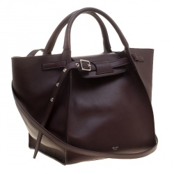 Pre Owned Celine Burgundy Leather Big Bag Bucket Bag