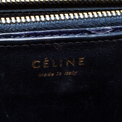 Pre Owned Celine Navy Blue Python Medium Classic Box Shoulder Bag