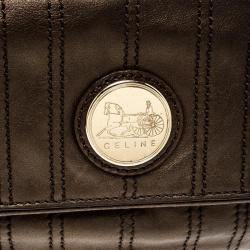 Pre Owned Celine Bronze Striped Leather Clutch