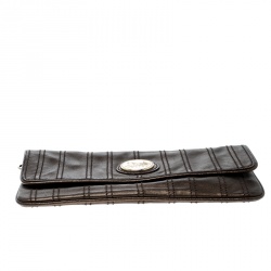 Pre Owned Celine Bronze Striped Leather Clutch