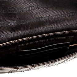 Pre Owned Celine Bronze Striped Leather Clutch