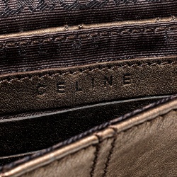 Pre Owned Celine Bronze Striped Leather Clutch