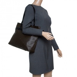 Pre Owned Celine Black/Brown Macadam Coated Canvas Shopping Tote