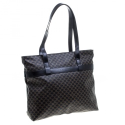 Pre Owned Celine Black/Brown Macadam Coated Canvas Shopping Tote