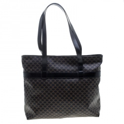 Pre Owned Celine Black/Brown Macadam Coated Canvas Shopping Tote