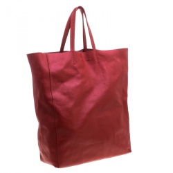 Pre Owned Celine Red Leather Cabas Tote