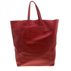 Pre Owned Celine Red Leather Cabas Tote