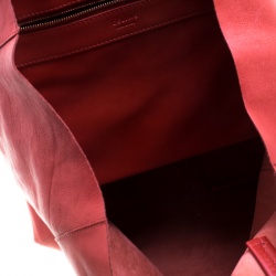 Pre Owned Celine Red Leather Cabas Tote