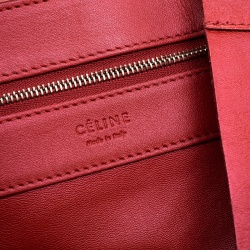 Pre Owned Celine Red Leather Cabas Tote