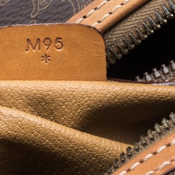 Céline Brown Coated Canvas Macadam Boston Bag