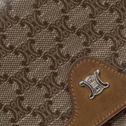 Pre Owned Céline Brown Coated Canvas Macadam Continental Wallet