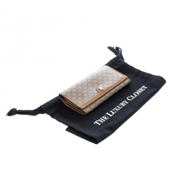 Pre Owned Céline Brown Coated Canvas Macadam Continental Wallet