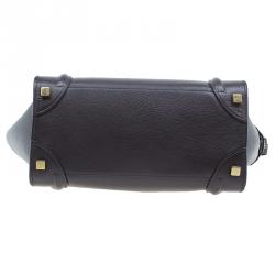 Pre Owned Celine Brown Leather Micro Luggage Tote