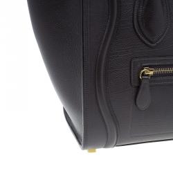 Pre Owned Celine Brown Leather Micro Luggage Tote