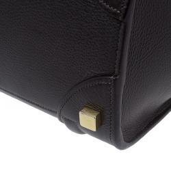 Pre Owned Celine Brown Leather Micro Luggage Tote