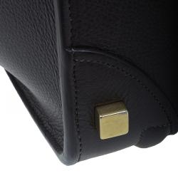 Pre Owned Celine Brown Leather Micro Luggage Tote