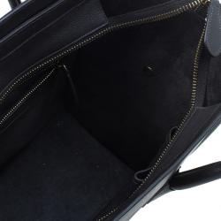 Pre Owned Celine Brown Leather Micro Luggage Tote